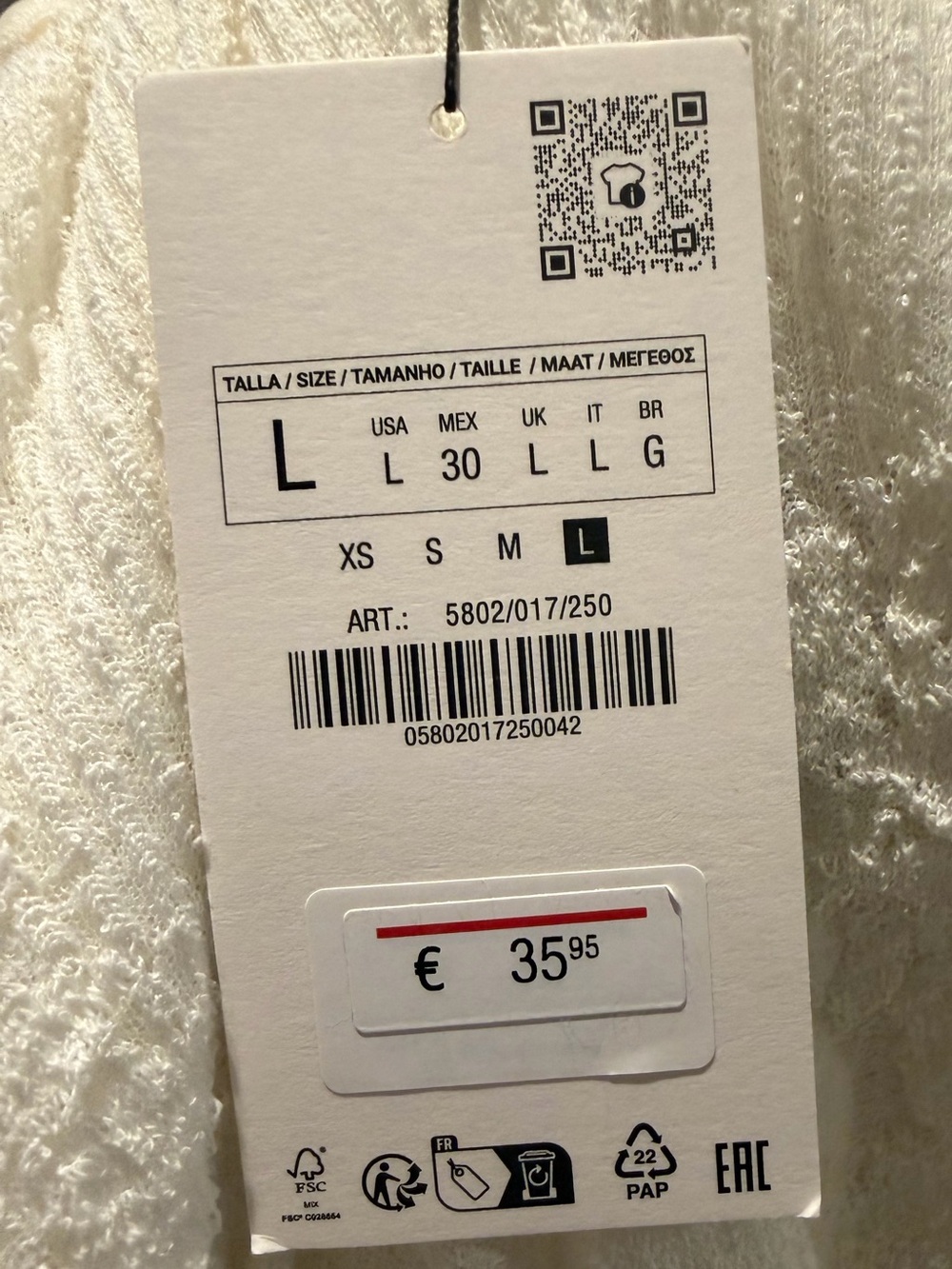 Zara NWT White Crochet Knit Strapless Maxi - Picture 5 of 5